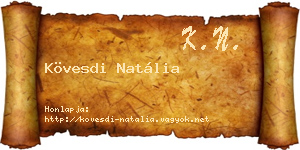 Kövesdi Natália névjegykártya